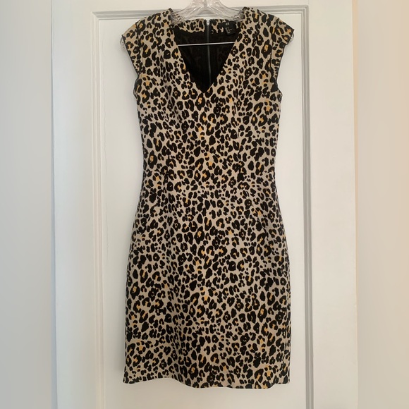 H&M - V-neck Leopard Dress - size 6 - Picture 1 of 5